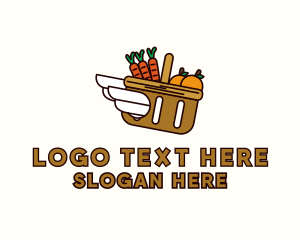 Food Grocery Delivery Basket Logo