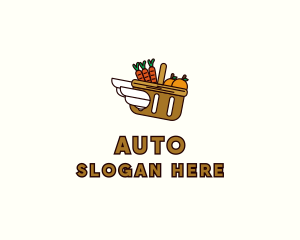 Food Grocery Delivery Basket Logo