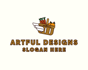 Food Grocery Delivery Basket logo design