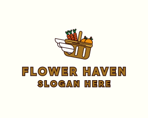 Food Grocery Delivery Basket logo design