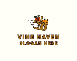 Food Grocery Delivery Basket logo design