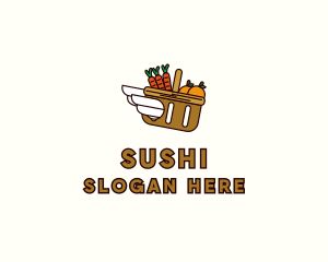 Food Grocery Delivery Basket logo design