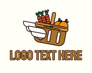 Supermarket - Food Grocery Delivery Basket logo design