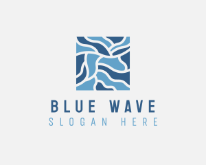 Abstract Blue Tile Mosaic logo design