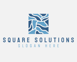 Abstract Blue Tile Mosaic logo design