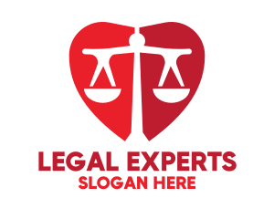 Law - Heart Scale Law logo design