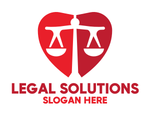 Law - Heart Scale Law logo design