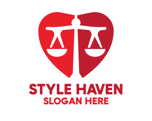 Red Heart - Heart Scale Law logo design