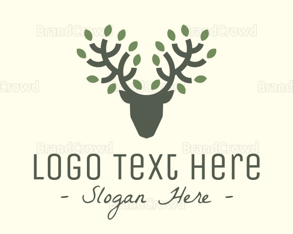 Deer Leaf Antlers Logo