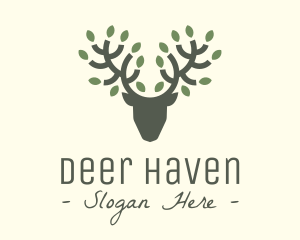 Deer Leaf Antlers logo design