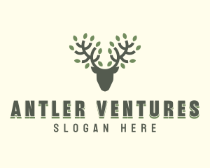 Deer Leaf Antlers logo design