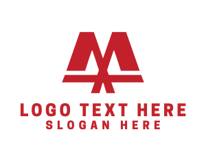 Icon - Construction Contractor Bridge Letter M logo design