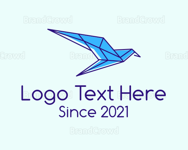 Blue Geometric Bird Logo