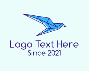 Wild - Blue Geometric Bird logo design