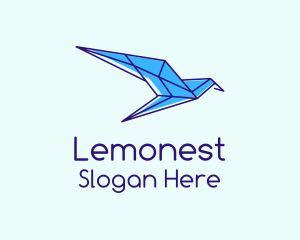 Blue Geometric Bird   Logo