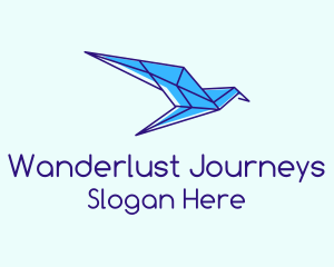 Blue Geometric Bird   Logo