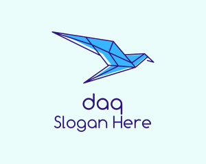 Blue Geometric Bird   Logo