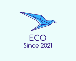 Flying - Blue Geometric Bird logo design