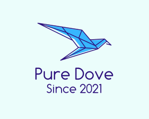 Blue Geometric Bird   logo design