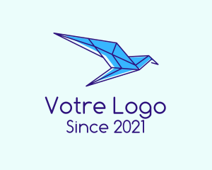 Wing - Blue Geometric Bird logo design