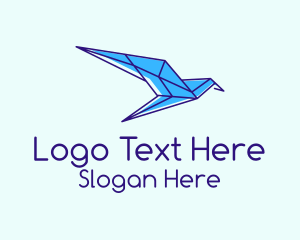 Blue Geometric Bird   Logo