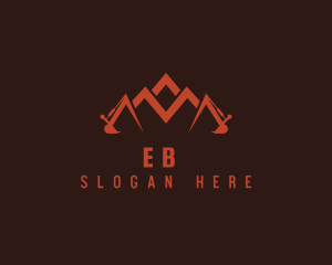 Machinery - Backhoe Mountain Letter M logo design