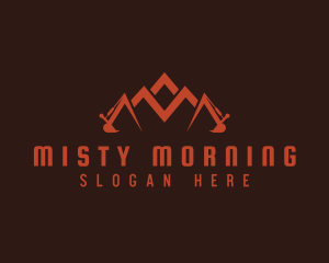 Backhoe Mountain Letter M logo design