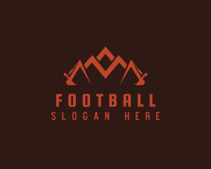Bulldozer - Backhoe Mountain Letter M logo design