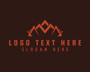 Loader - Backhoe Mountain Letter M logo design