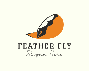 Feather Quill Pen Writing logo design