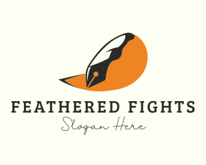 Feather Quill Pen Writing logo design