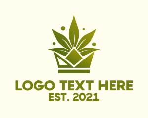High - Gradient Cannabis Crown logo design