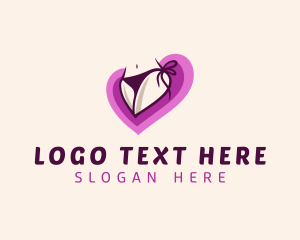Lingerie - Sexy Bikini Heart logo design