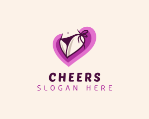 Porn Site - Sexy Bikini Heart logo design