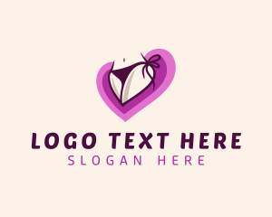 Erotic - Sexy Bikini Heart logo design