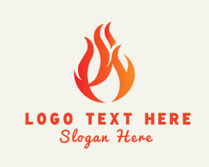 Fire Station - Hot Fire Flame logo design