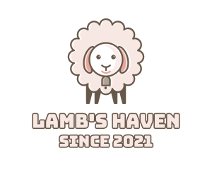 Lamb - Fluffy Pink Sheep logo design