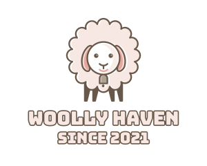 Sheep - Fluffy Pink Sheep logo design