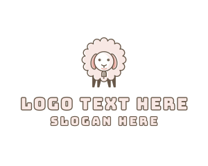 Farming - Fluffy Pink Sheep logo design