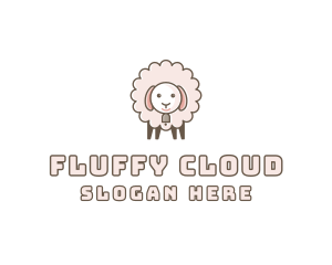 Fluffy Pink Sheep  logo design