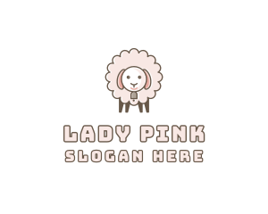 Fluffy Pink Sheep  logo design