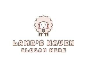 Fluffy Pink Sheep  logo design