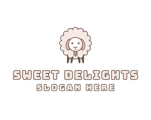 Fluffy Pink Sheep  logo design