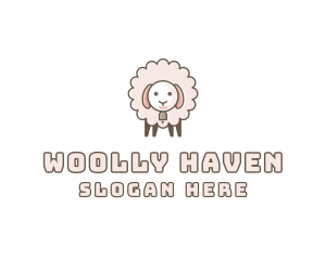 Fluffy Pink Sheep  logo design