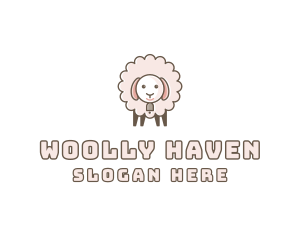 Sheep - Fluffy Pink Sheep logo design