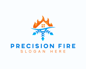 Snowflake Fire Hvac logo design