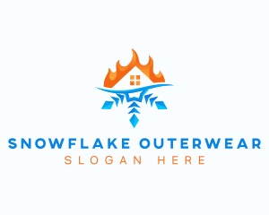 Snowflake Fire Hvac logo design