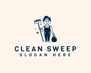 Trashman Clean Sweeper logo design