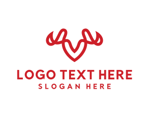 Horns - Creative Cursive Letter V logo design