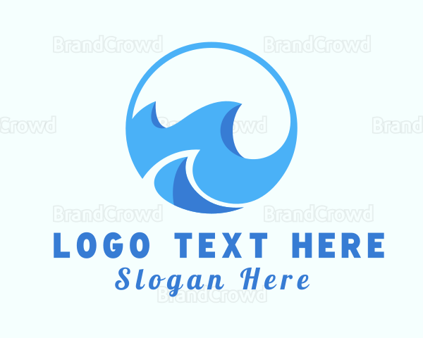 Ocean Surfing Wave Logo